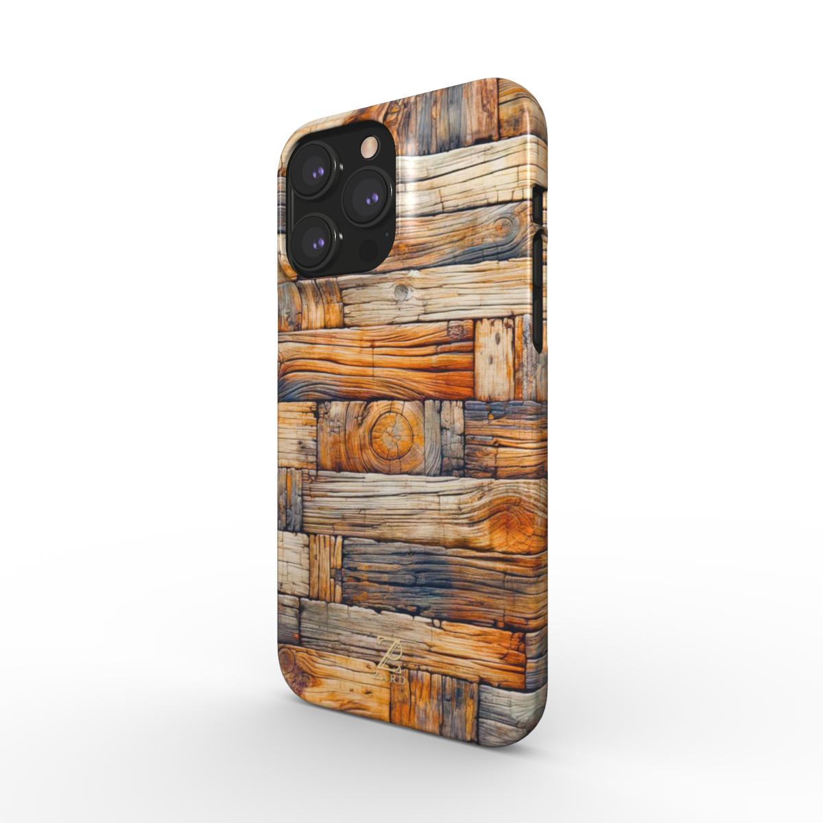 Phone snap case: Rustic Timber Bricks