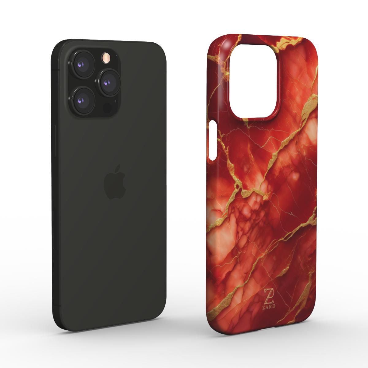 Phone snap case: Red Marble
