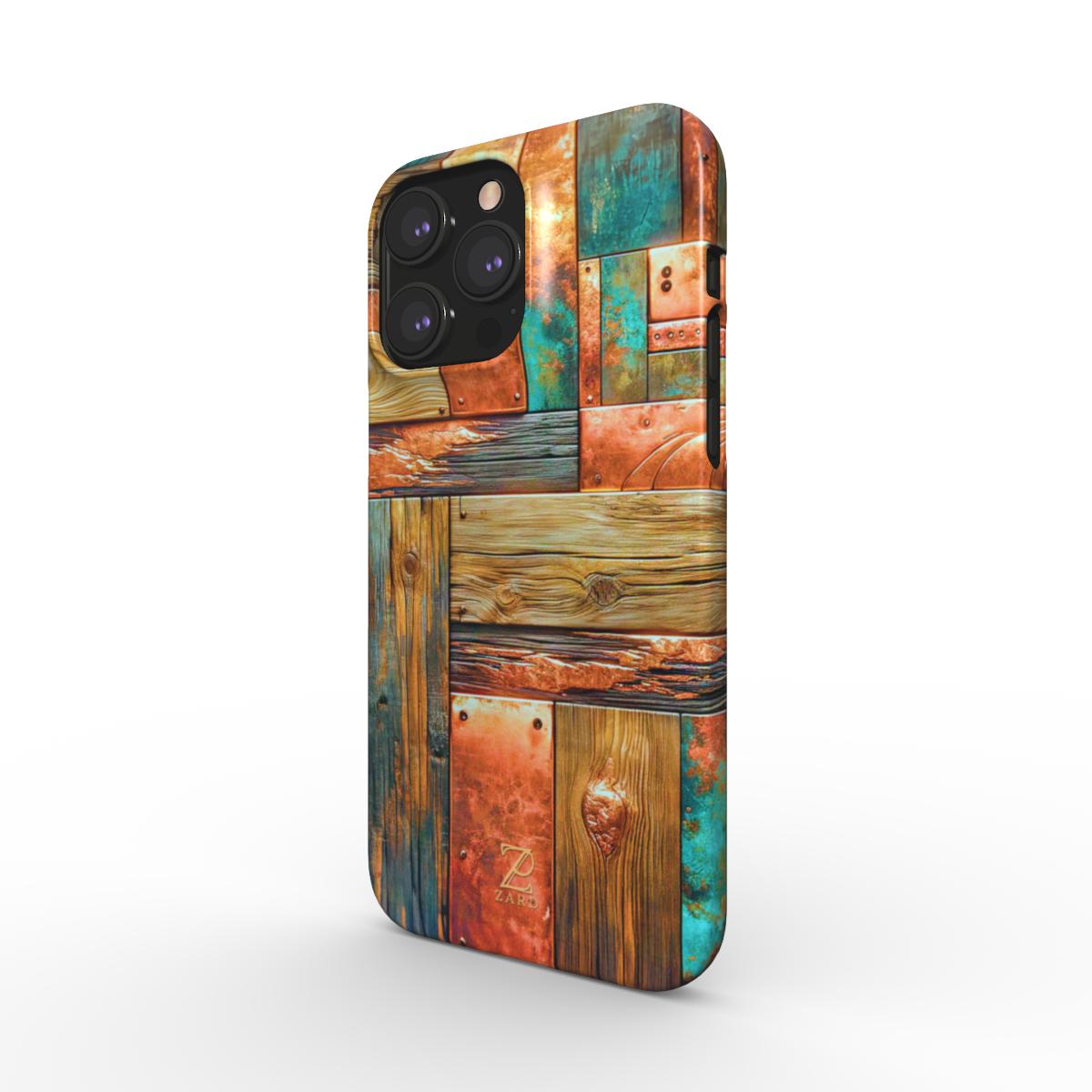 Phone snap case: Copper Plated Wood