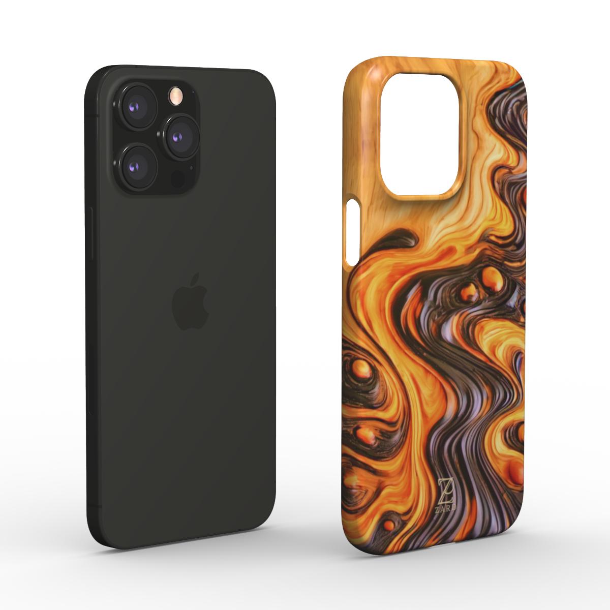 Phone snap case: Bubble Magma Wood