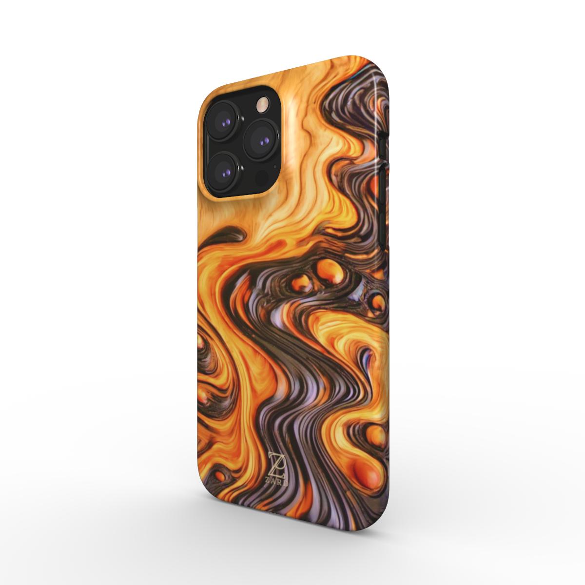 Phone snap case: Bubble Magma Wood