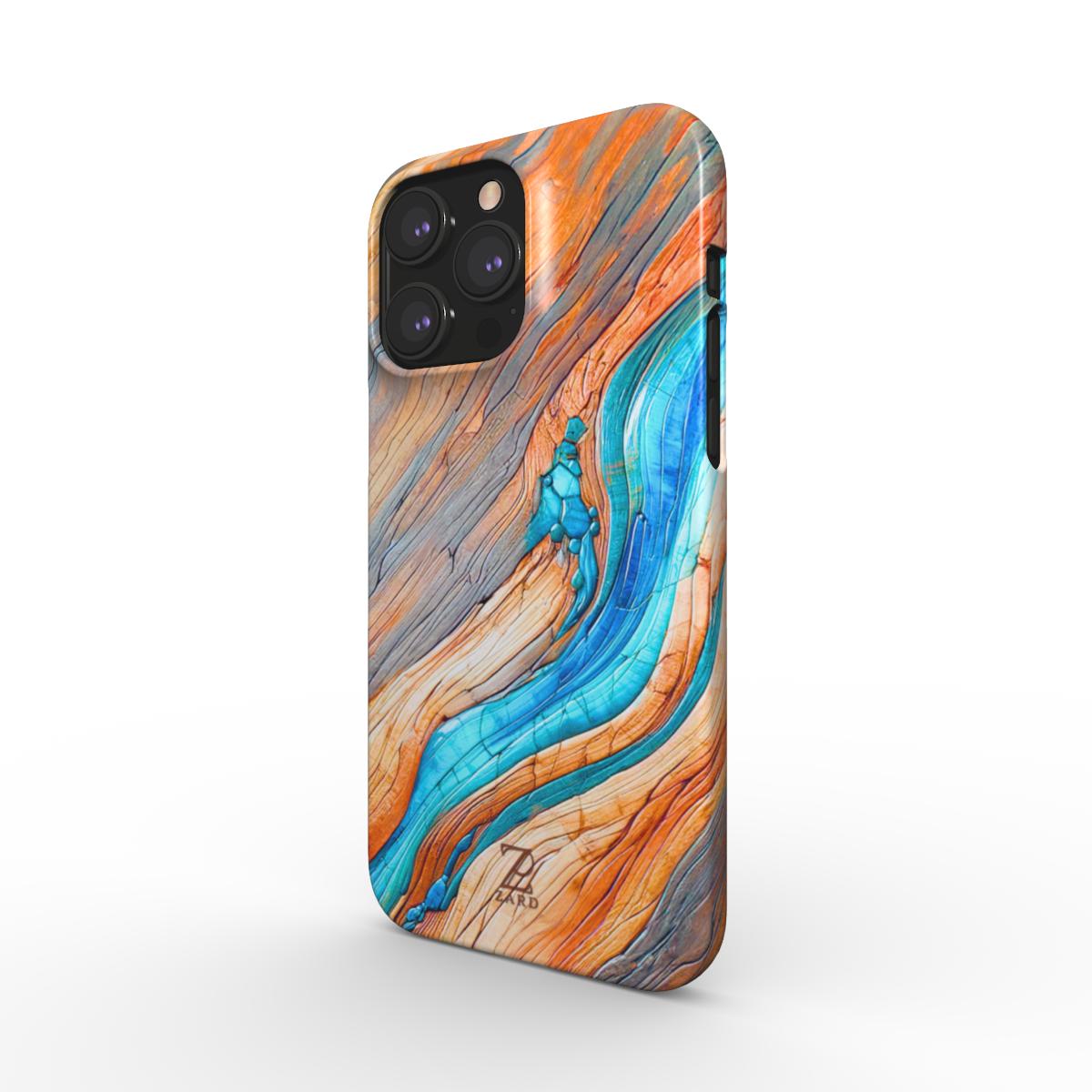 Phone snap case: Azure Flow Rustic Timber