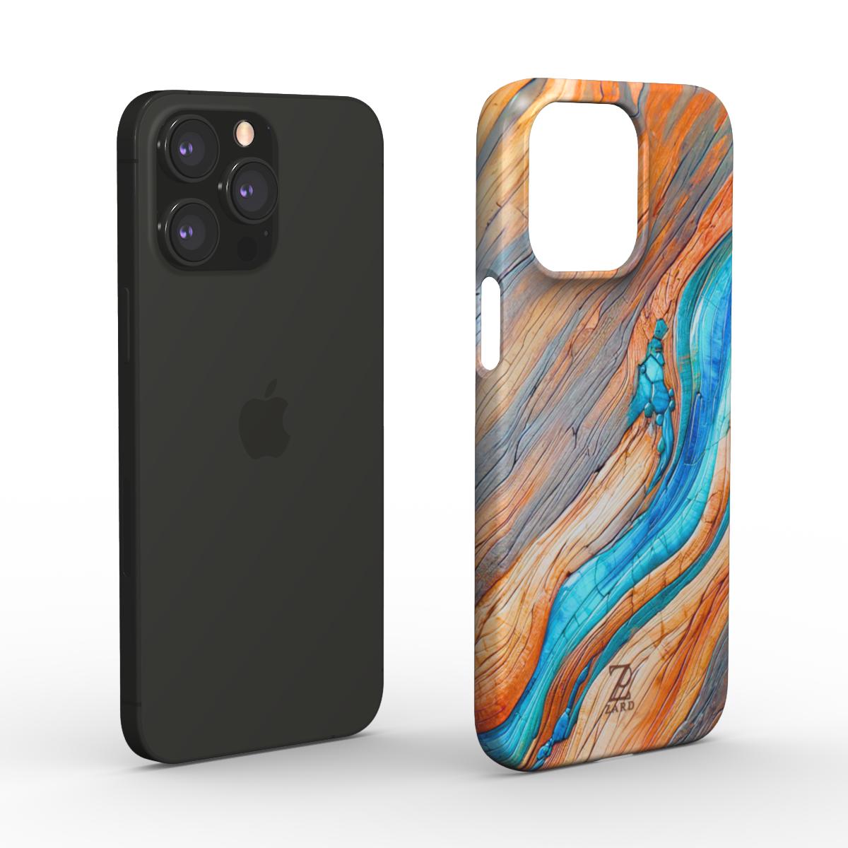 Phone snap case: Azure Flow Rustic Timber