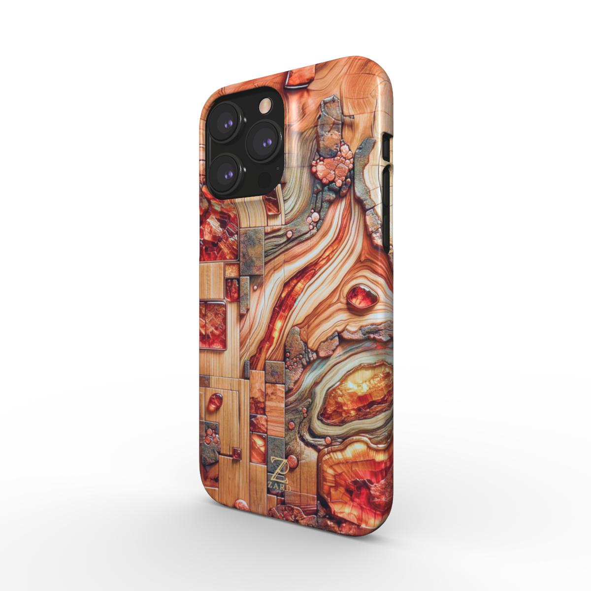Phone snap case: Amber Mosaic Timber