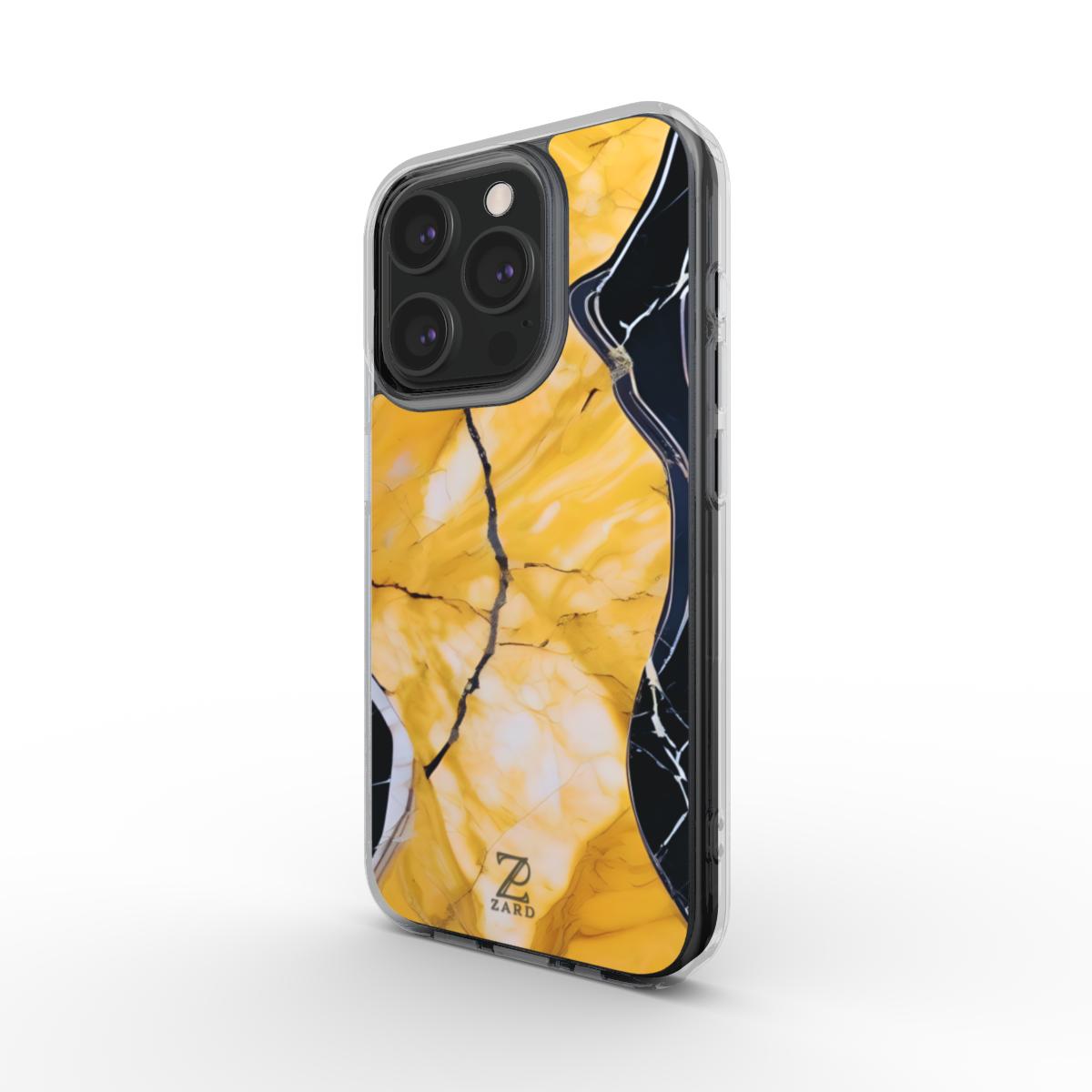 Phone clear case: Yellow Marble