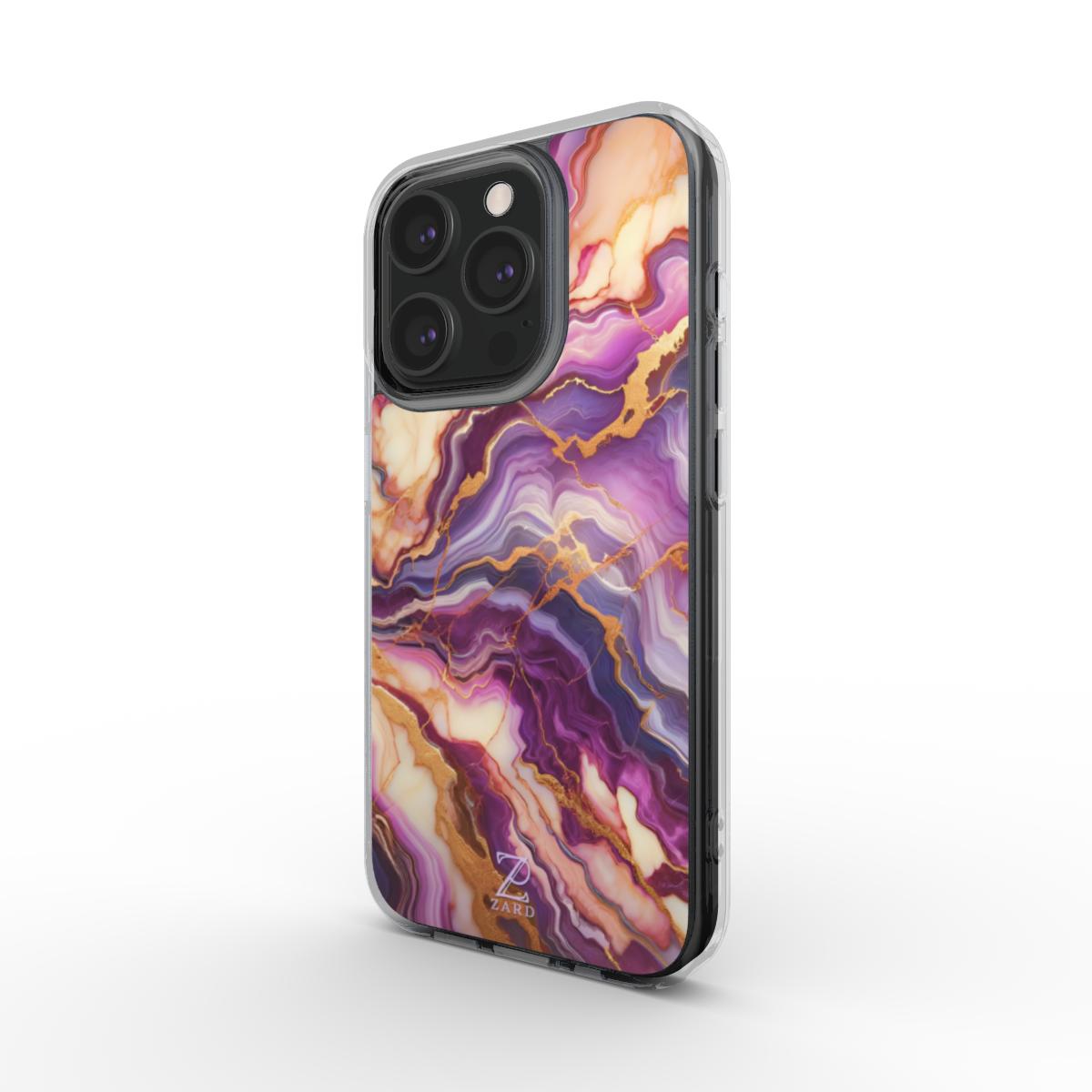 Phone clear case: Fantasy Violet Marble