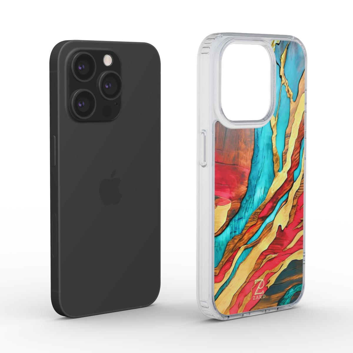 Phone clear case: Emerald Crimson Timber