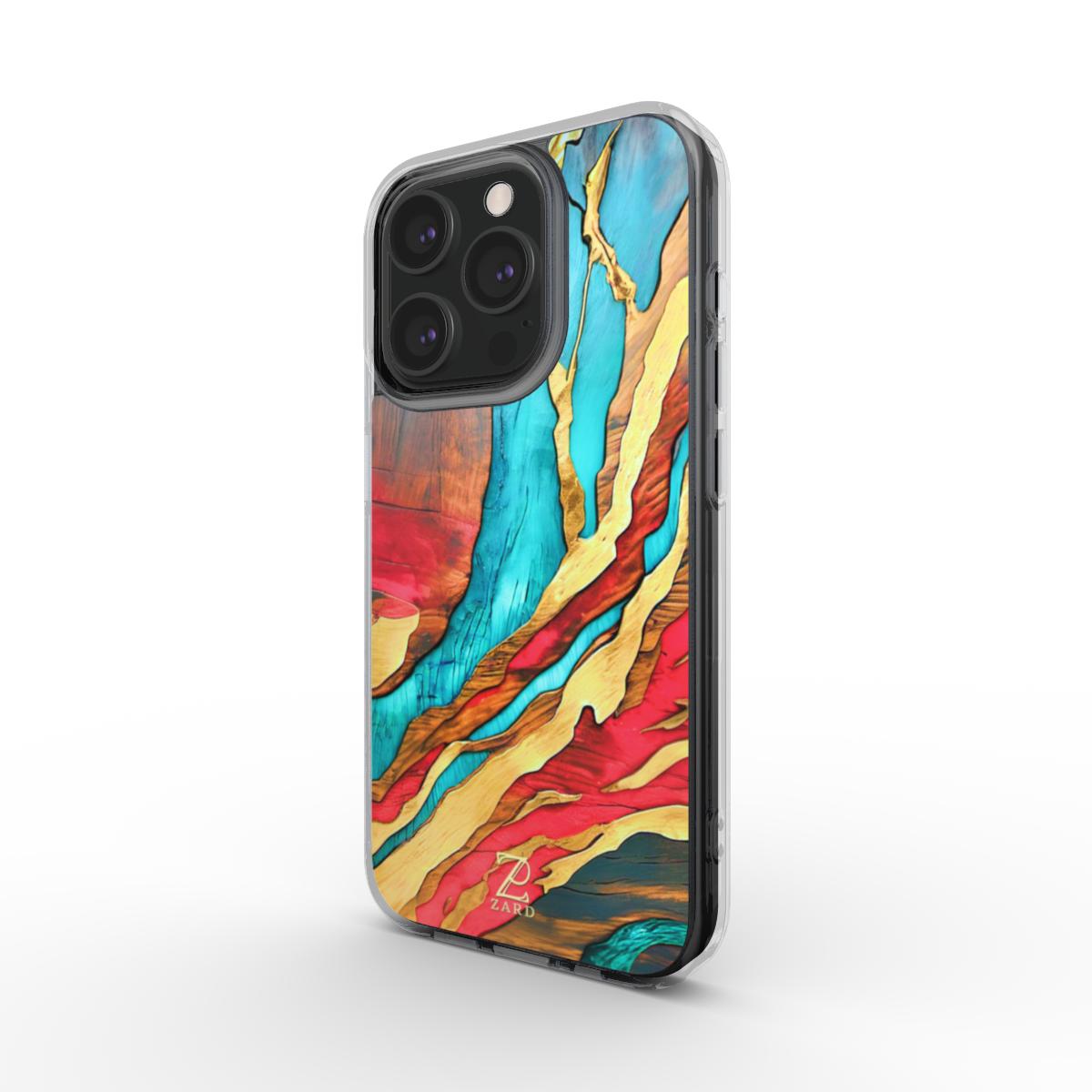 Phone clear case: Emerald Crimson Timber