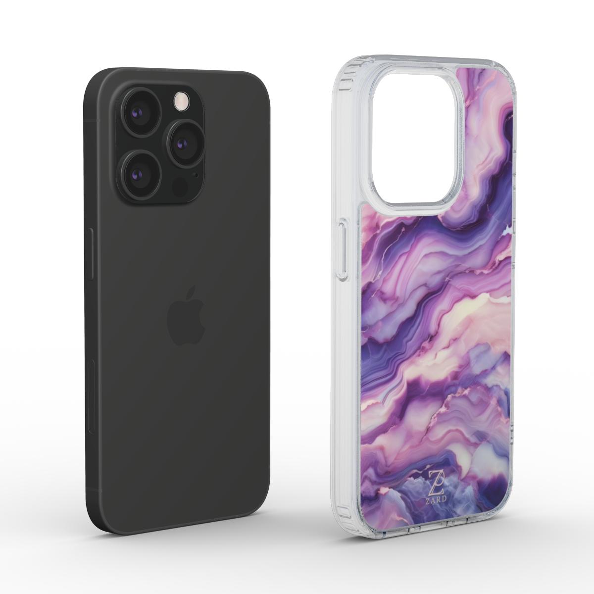 Phone clear case: Cosmic Purple Marble