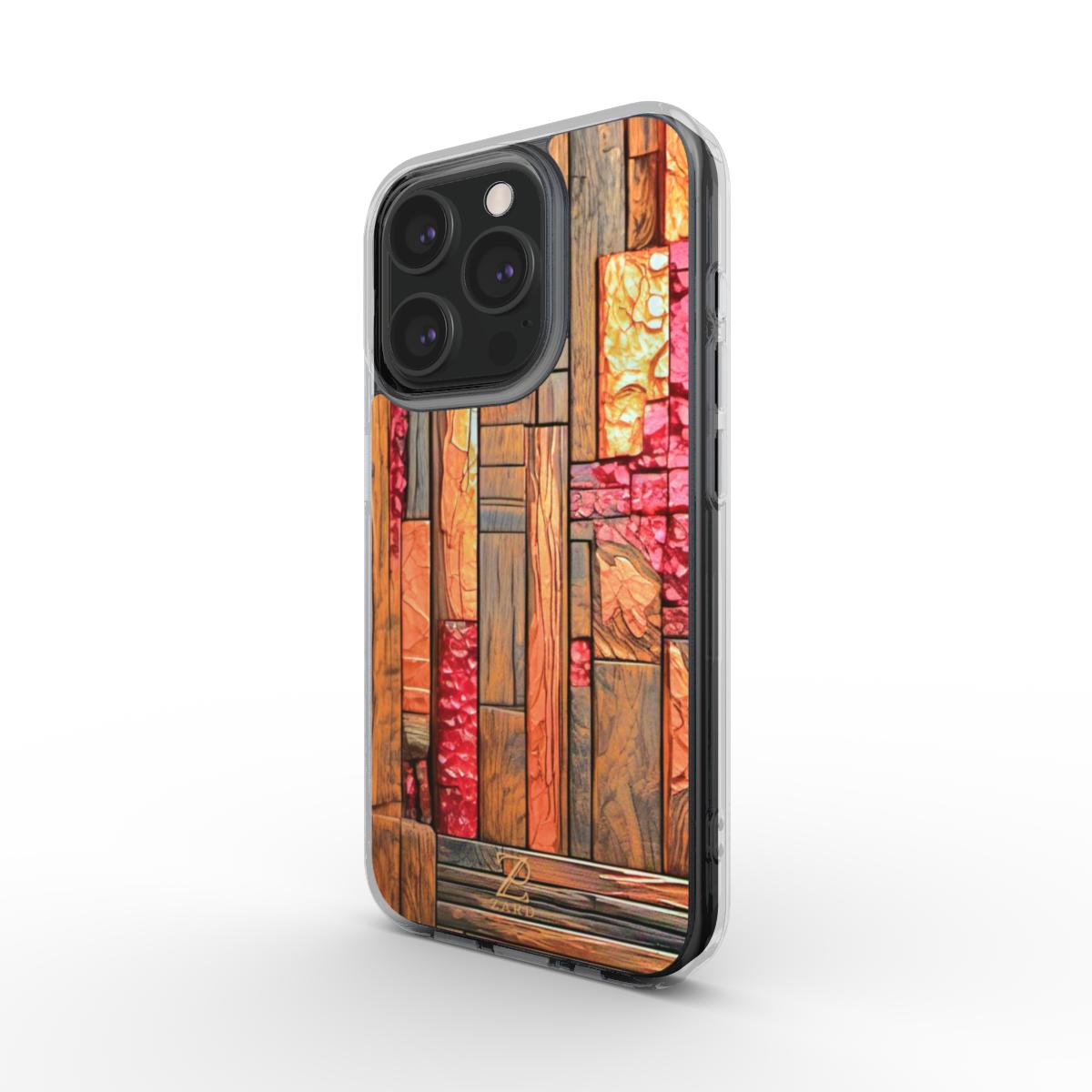 Phone clear case: Ruby Copper Timber