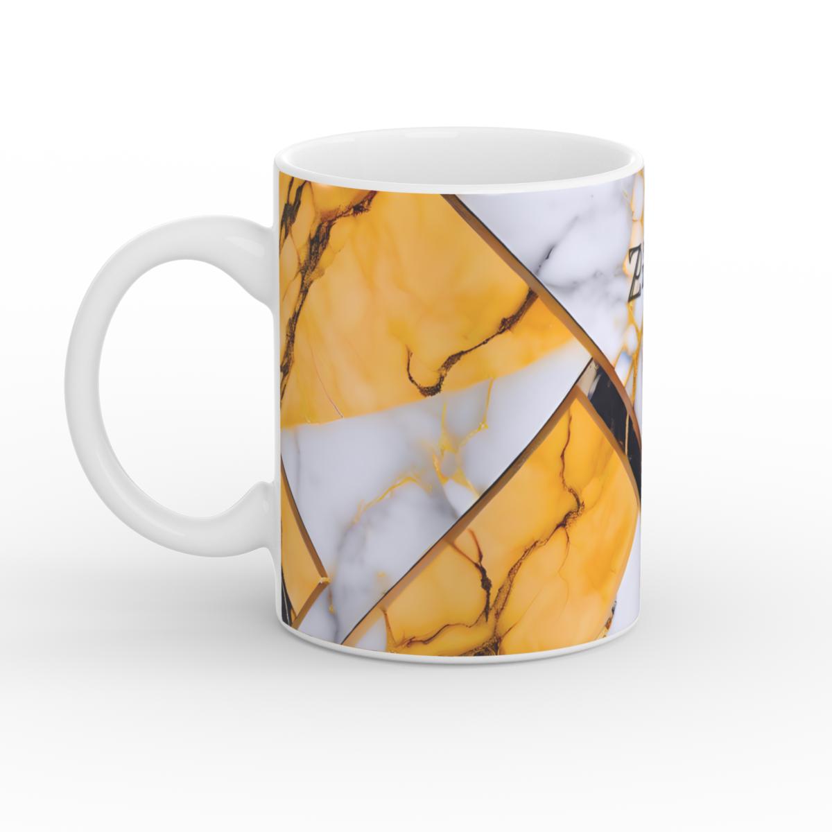 Mug: Yellow Grayscale Struct Marble