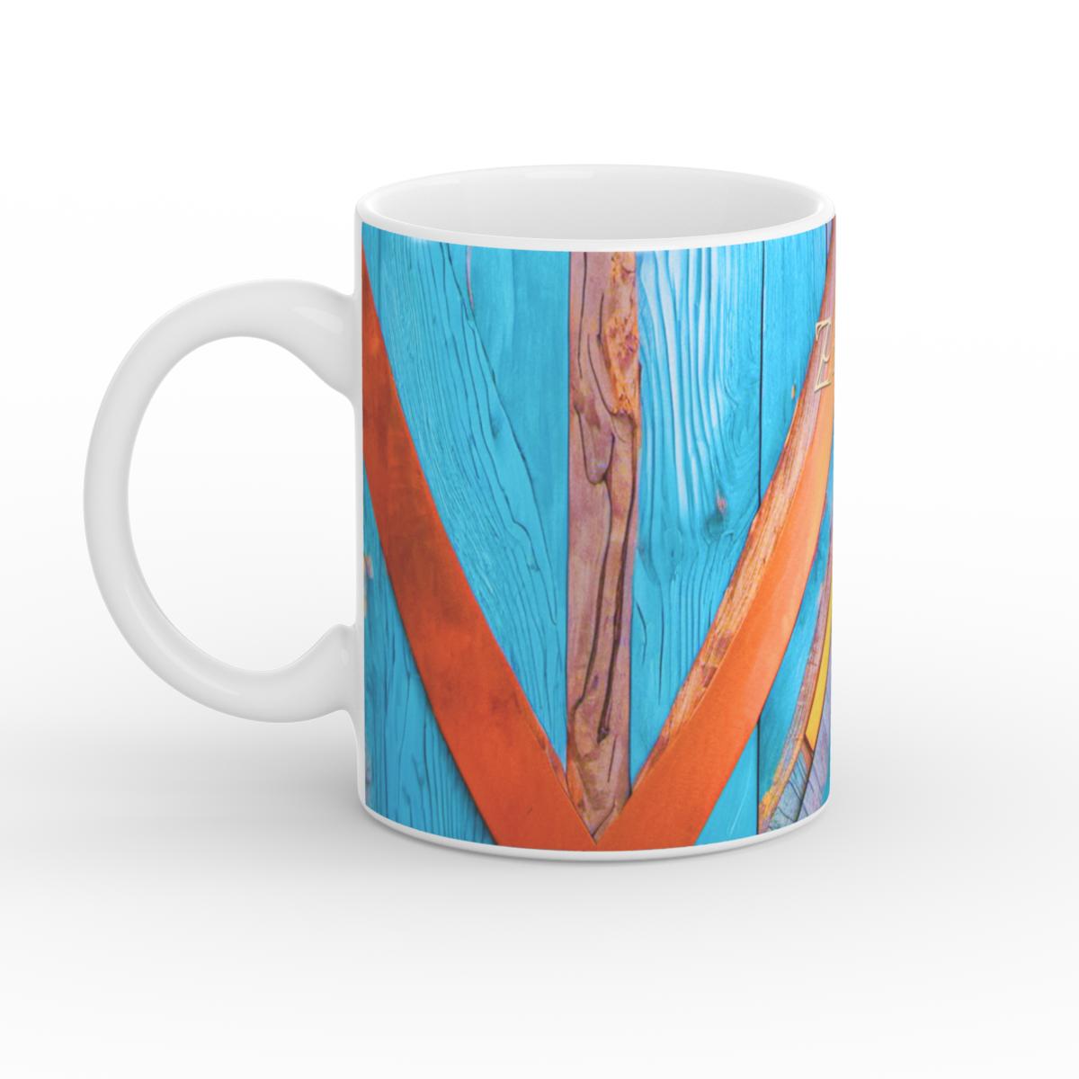 Mug: Turquoise Rustic Wood