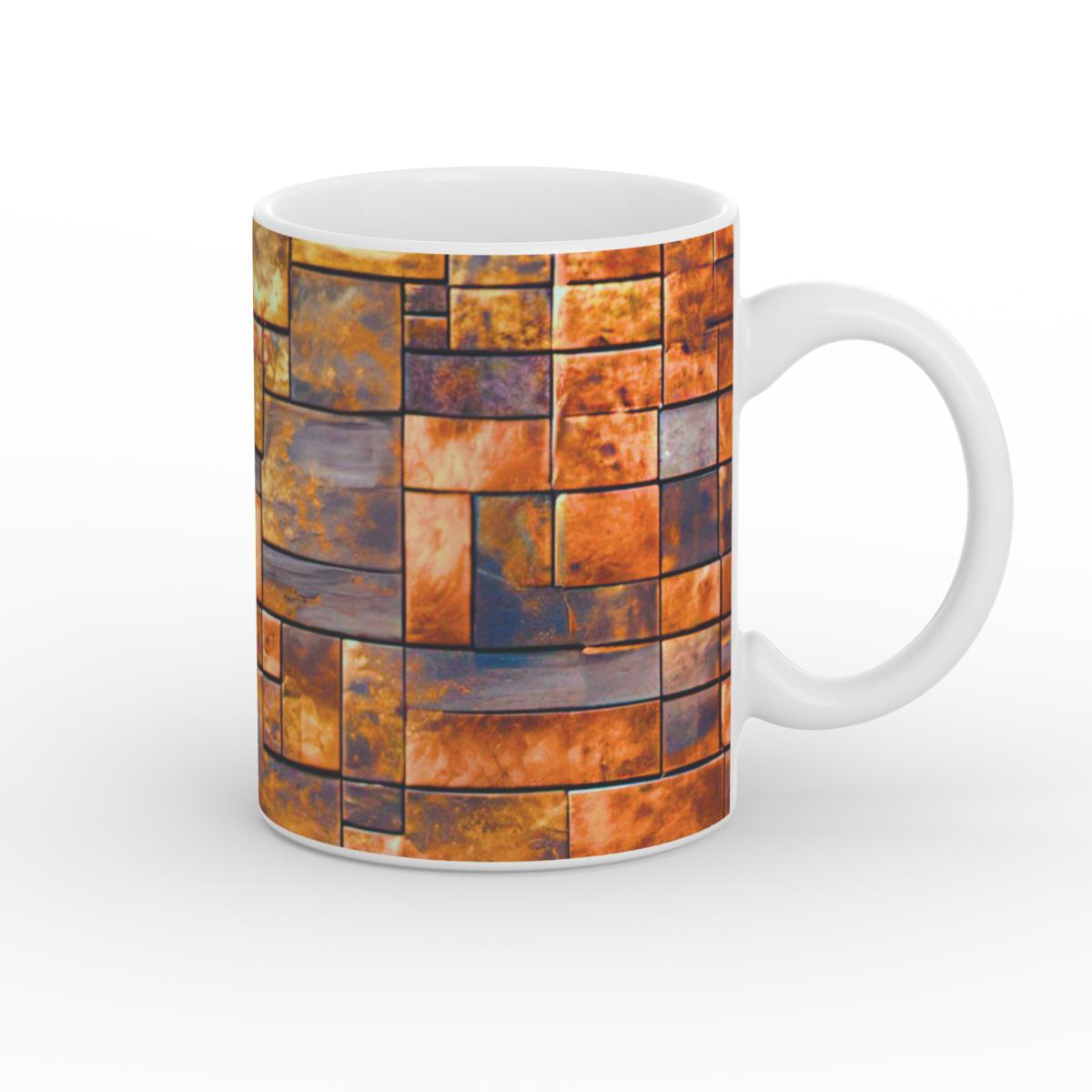 Mug: Brass Rustic Blocks