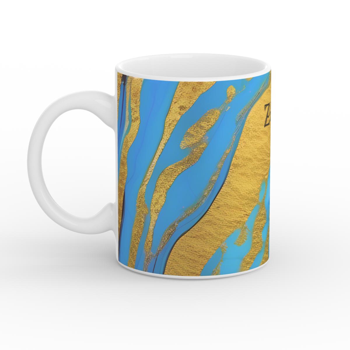Mug: Azure Golden Marble