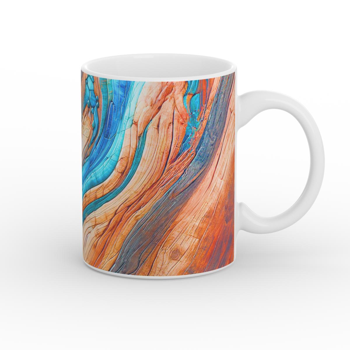 Mug: Azure Flow Rustic Timber