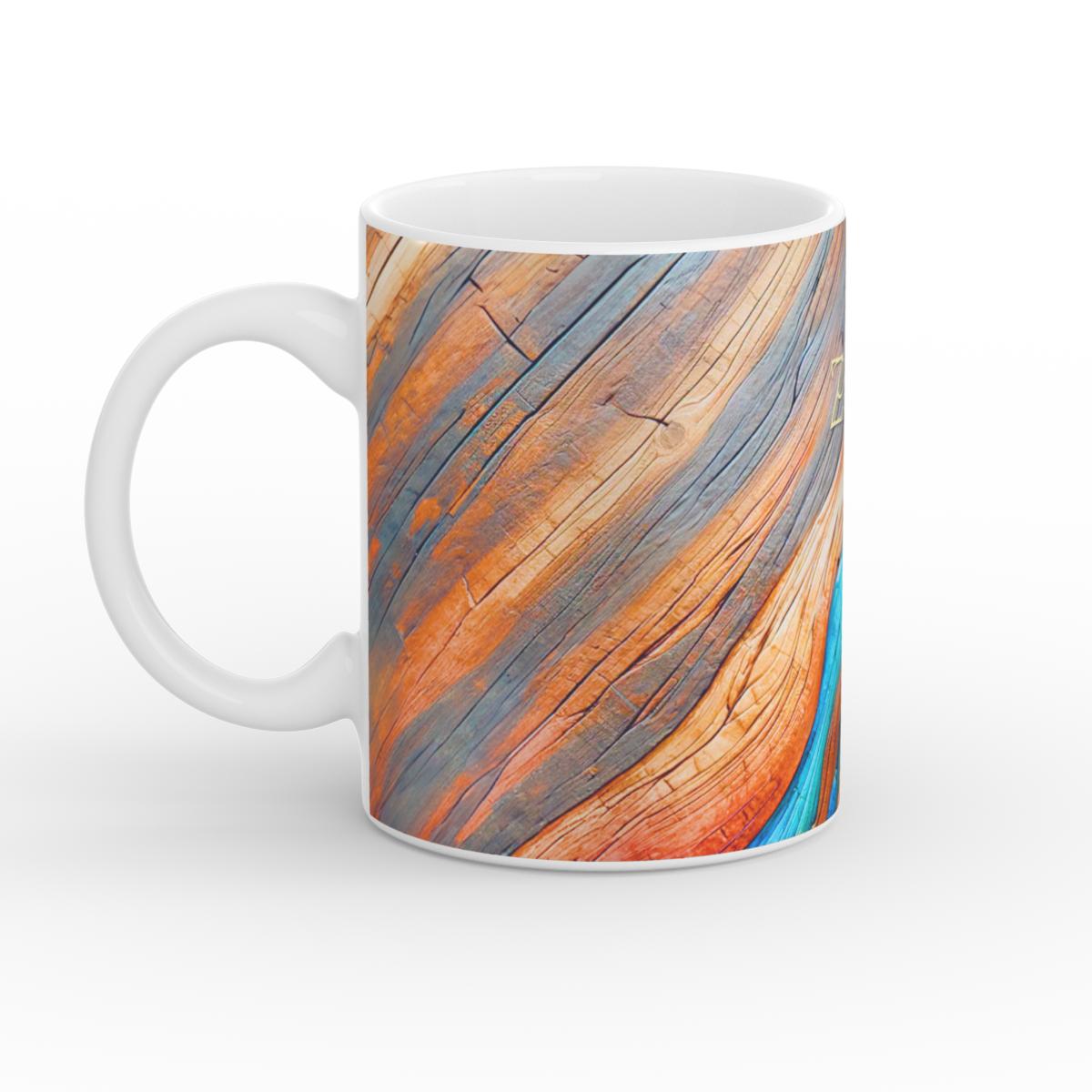 Mug: Azure Flow Rustic Timber