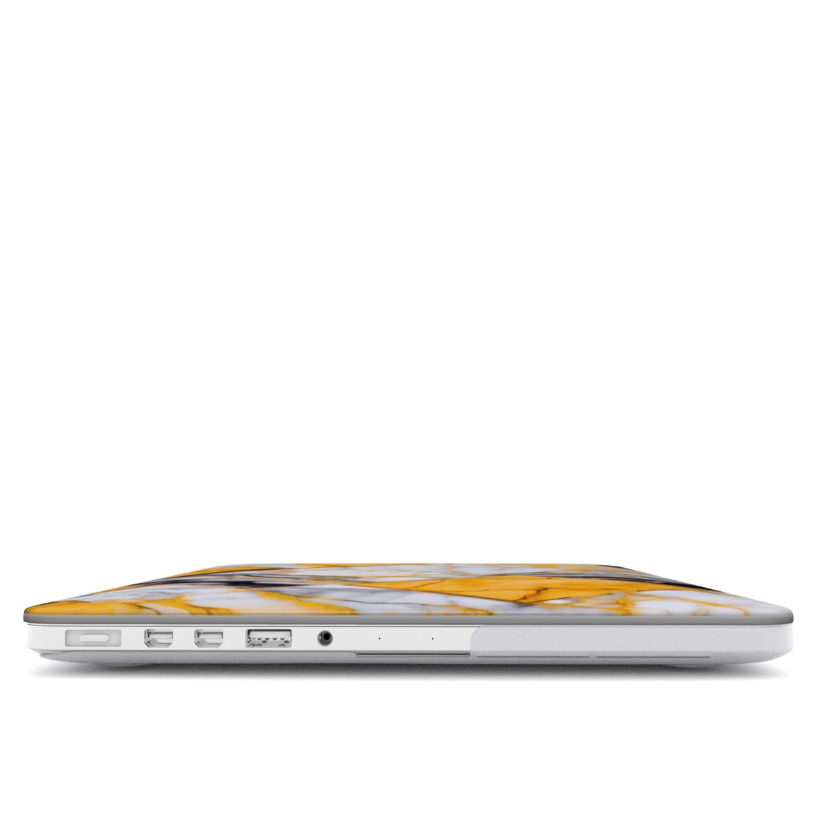 MacBook snap case: Yellow Grayscale Struct Marble