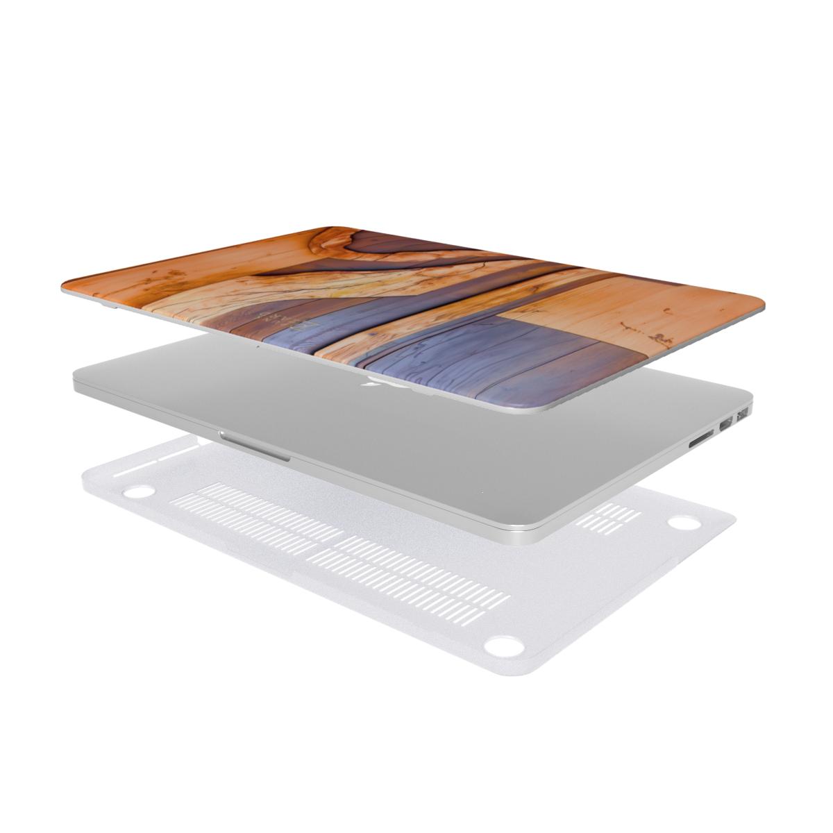 MacBook snap case: Walnut Mosaic Wood