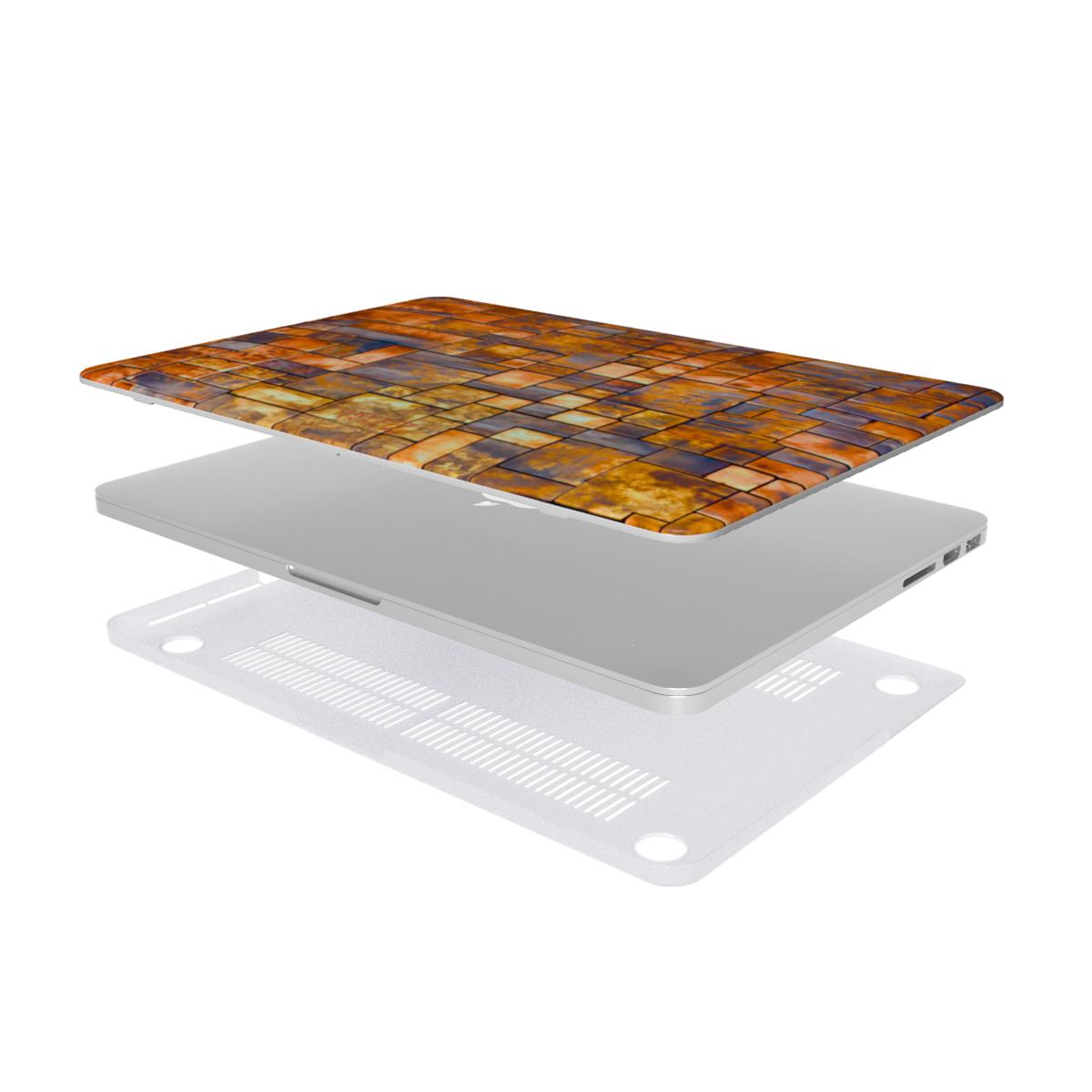 MacBook snap case: Brass Rustic Blocks