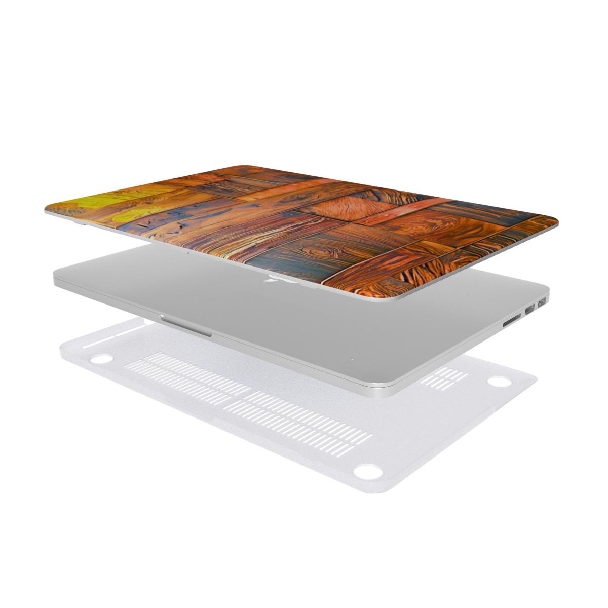 MacBook snap case: Amber Wood Mosaic