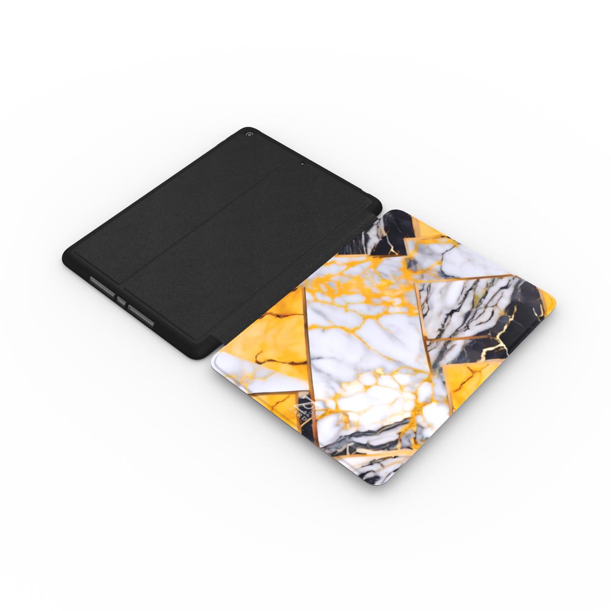 iPad case: Yellow Grayscale Struct Marble