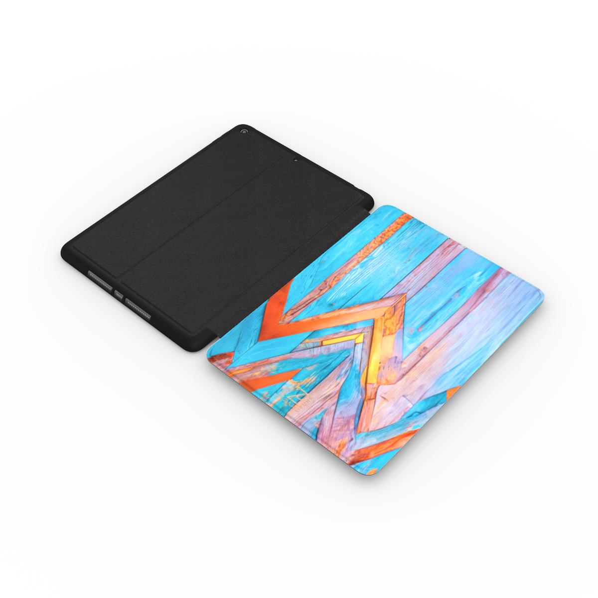 iPad case: Turquoise Rustic Wood