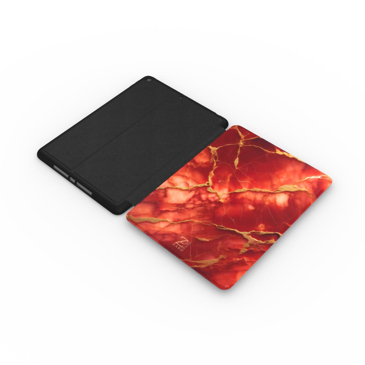 iPad case: Red Marble