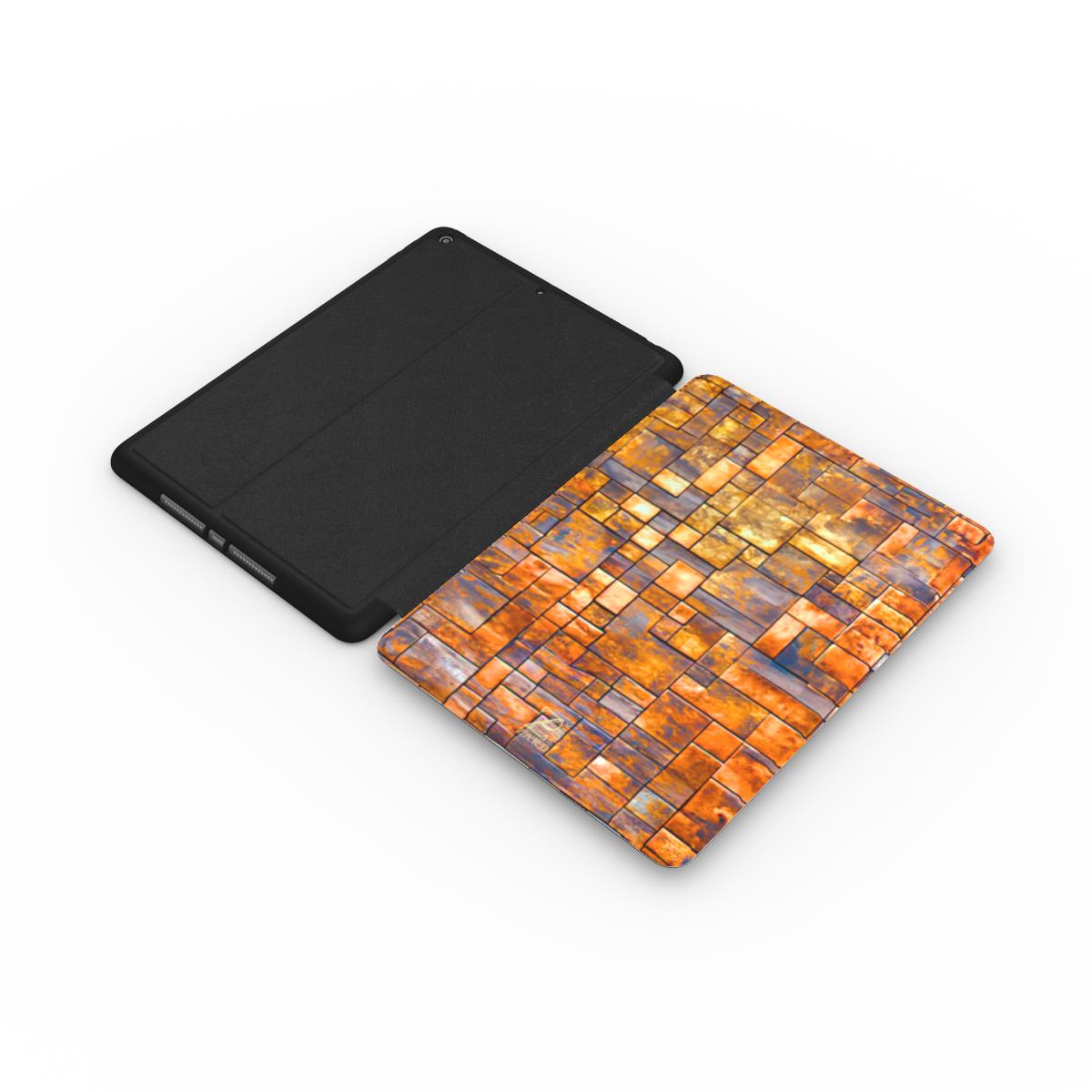 iPad case: Brass Rustic Blocks