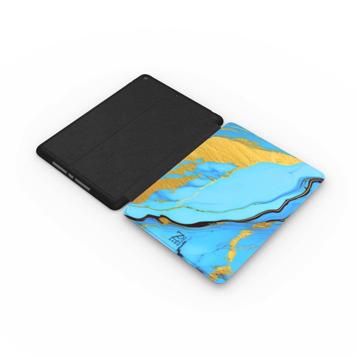 iPad case: Azure Golden Marble
