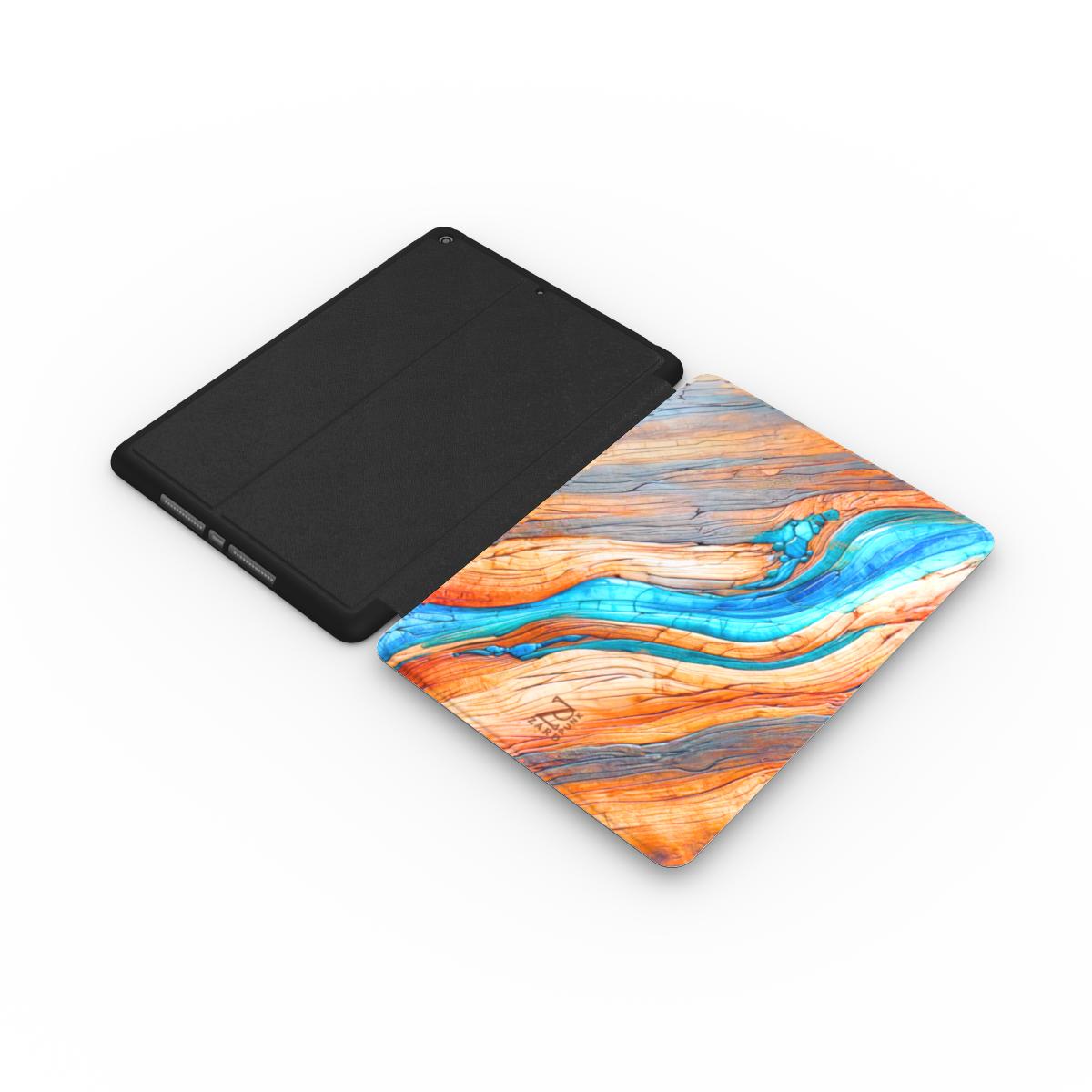 iPad case: Azure Flow Rustic Timber