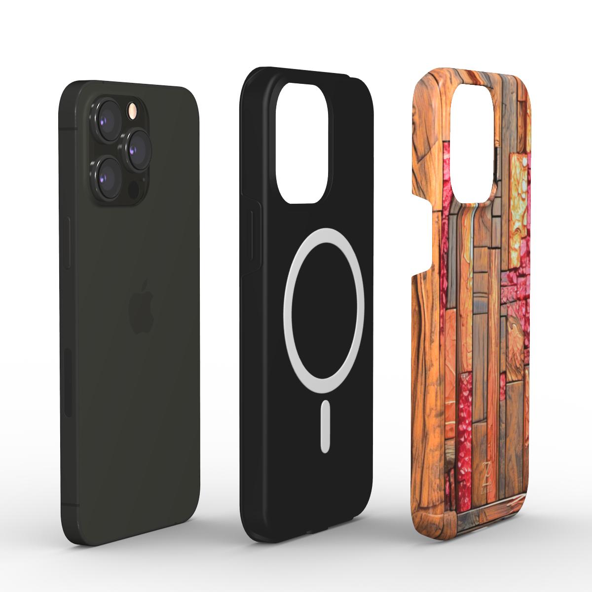 Phone tough case (MagSafe): Ruby Copper Timber
