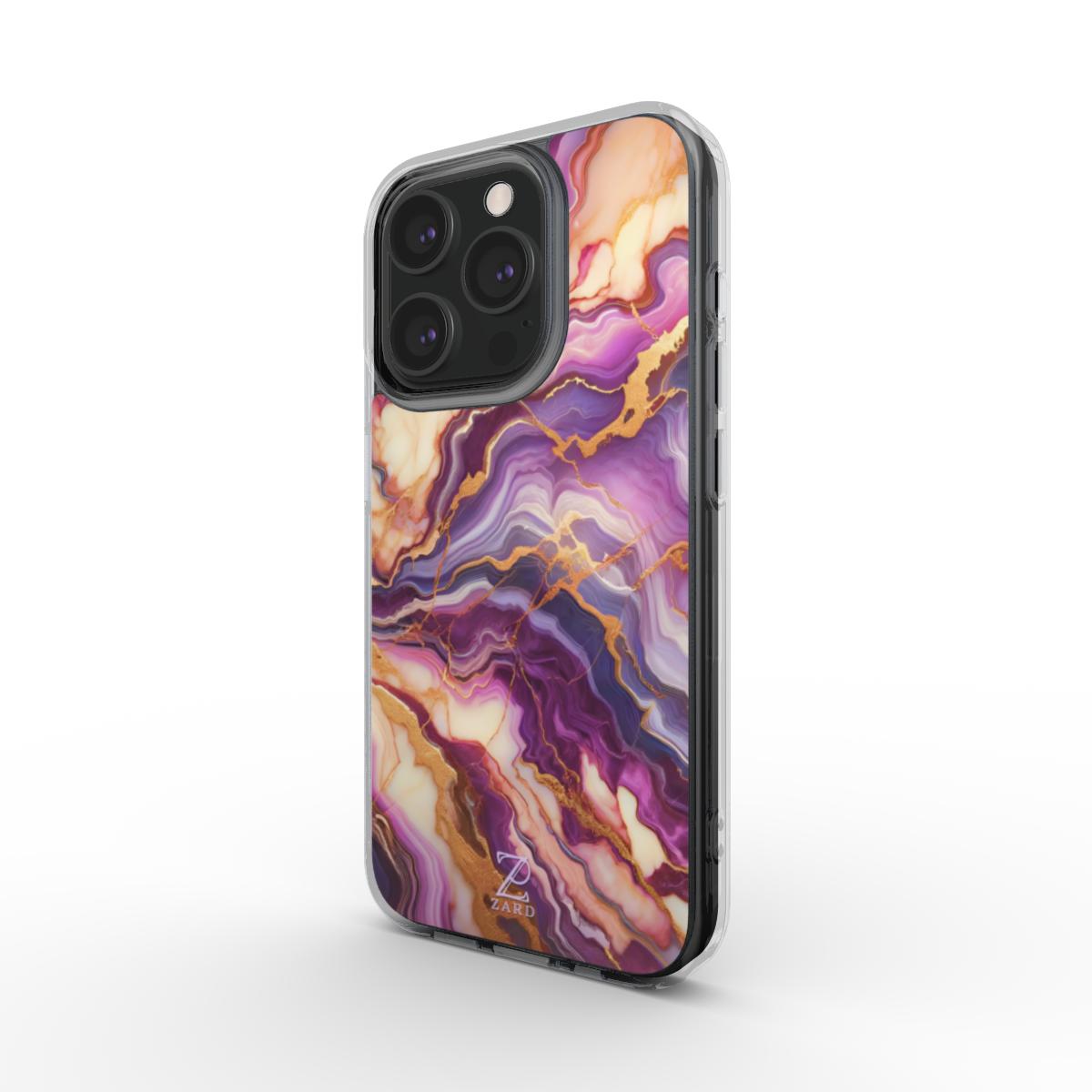 Phone clear case (MagSafe): Fantasy Violet Marble