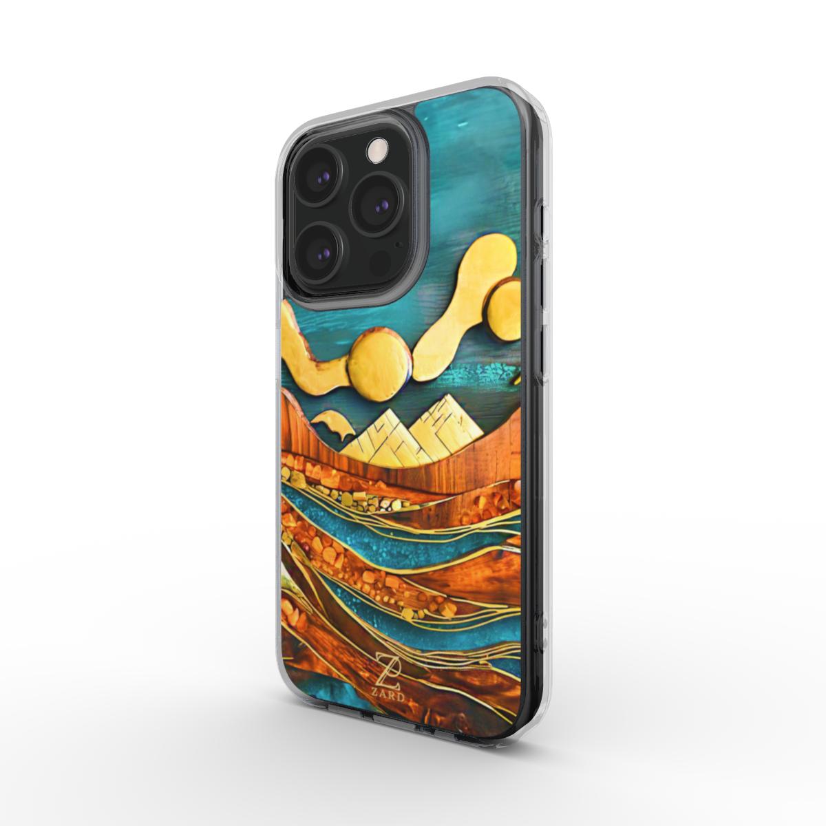 Phone clear case (MagSafe): Emerald Amber Ocean