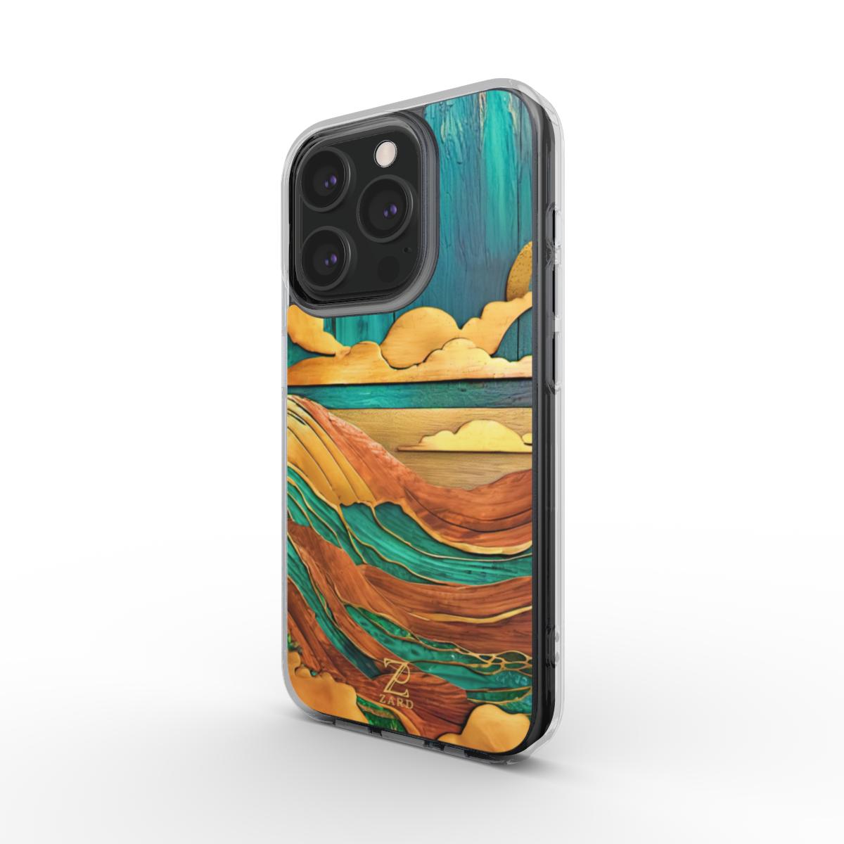 Phone clear case (MagSafe): Emerald Rustic Ocean