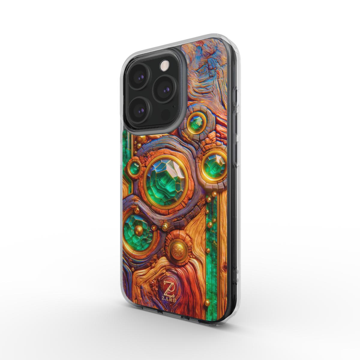Phone clear case (MagSafe): Emerald Roots