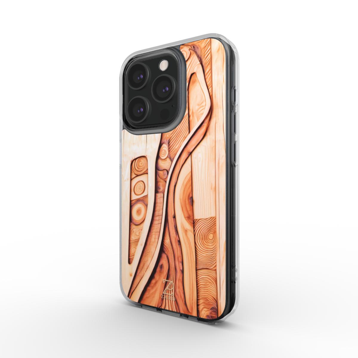 Phone clear case (MagSafe): Plywood Flow