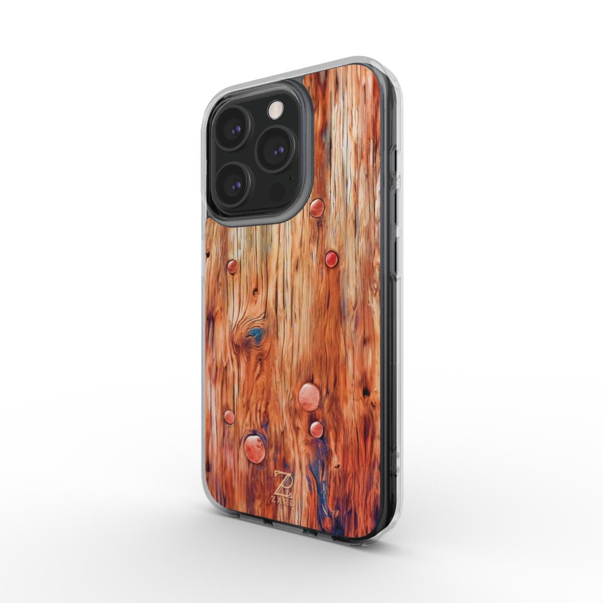 Phone clear case (MagSafe): Nailed Rustic Wood