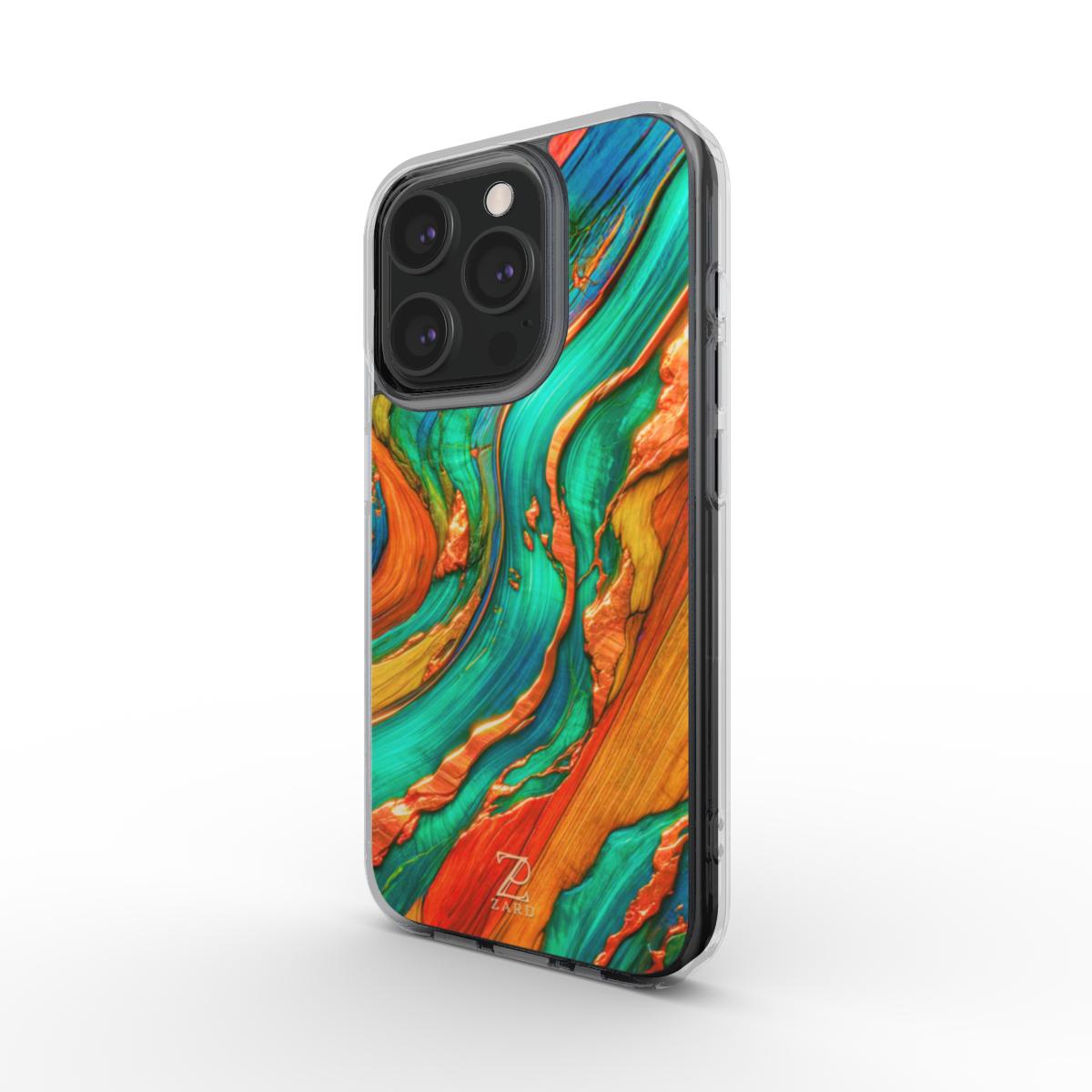 Phone clear case (MagSafe): Emerald Copper Timber