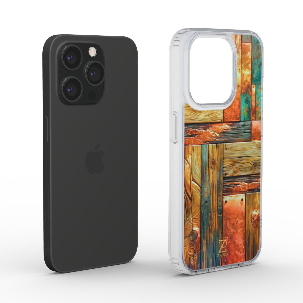 Phone clear case (MagSafe): Copper Plated Wood