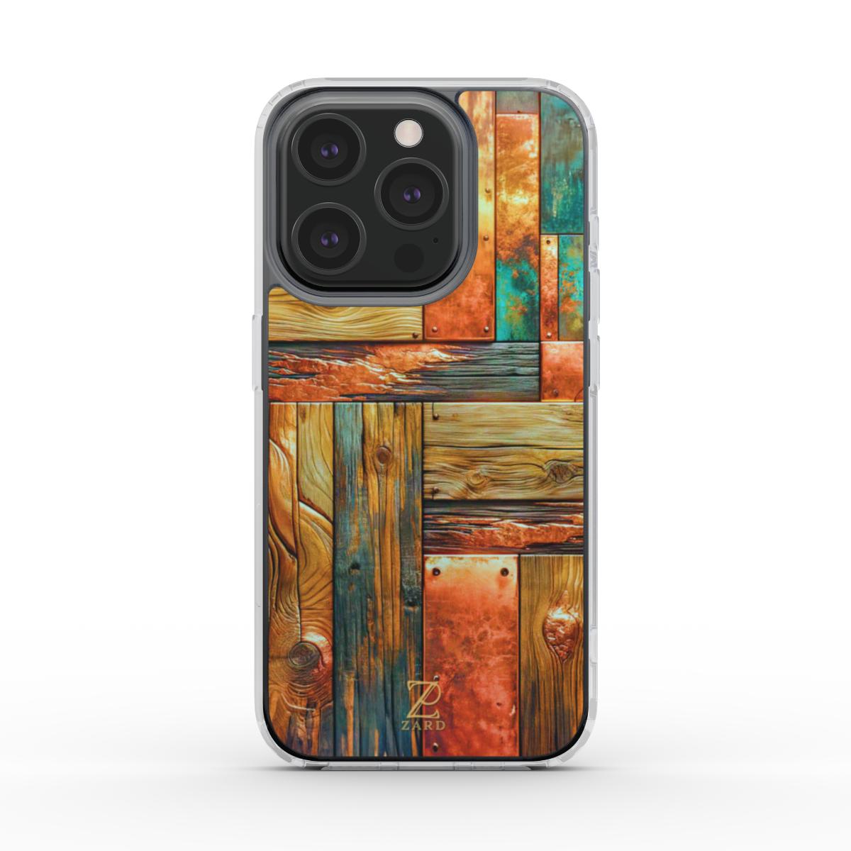 Phone clear case (MagSafe): Copper Plated Wood