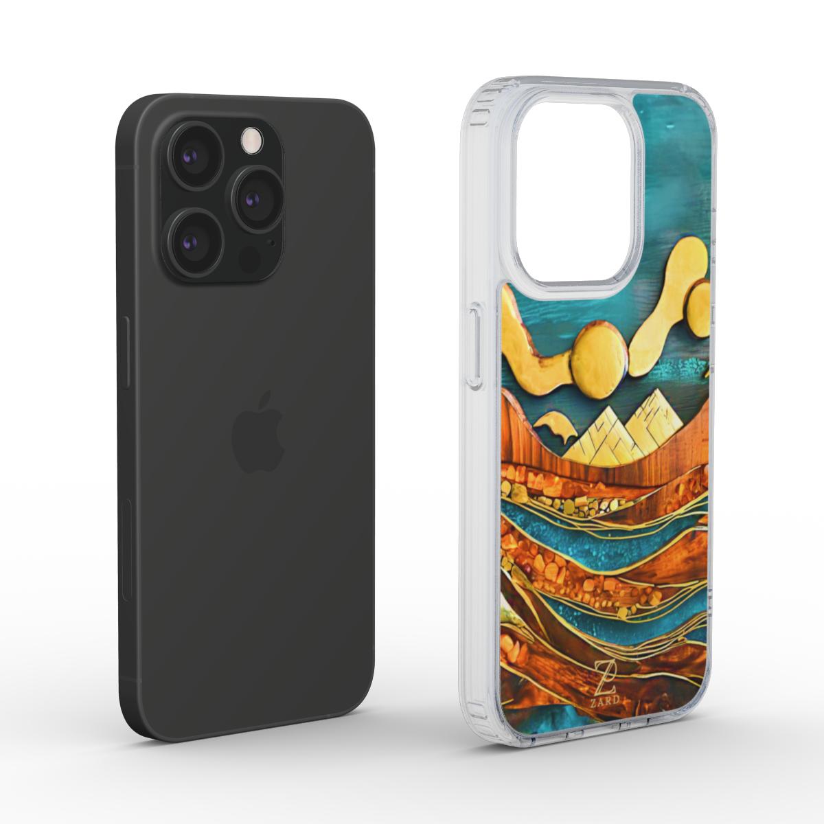 Phone clear case (MagSafe): Emerald Amber Ocean