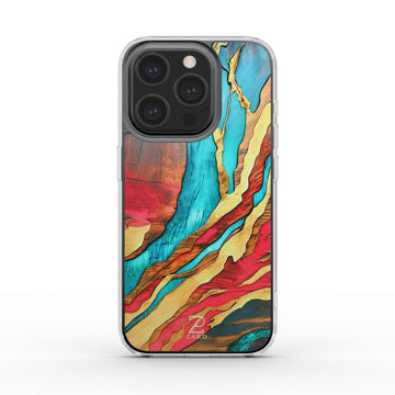 Phone clear case (MagSafe): Emerald Crimson Timber