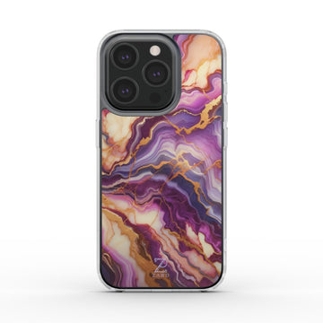 Phone clear case (MagSafe): Fantasy Violet Marble