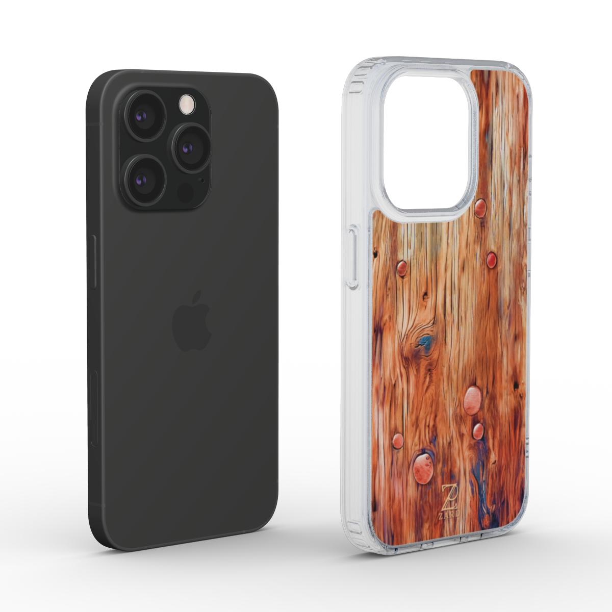 Phone clear case (MagSafe): Nailed Rustic Wood