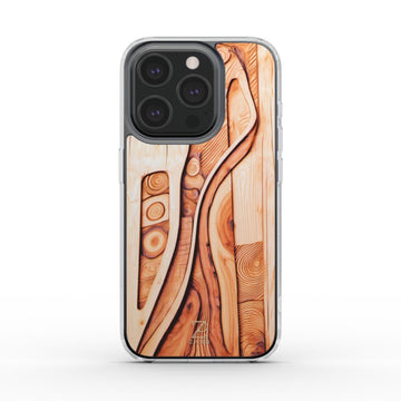 Phone clear case (MagSafe): Plywood Flow