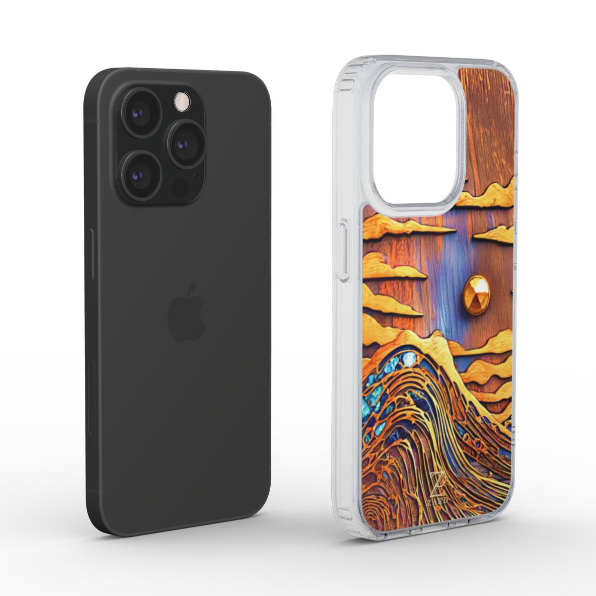Phone clear case (MagSafe): Sapphire Rustic Ocean