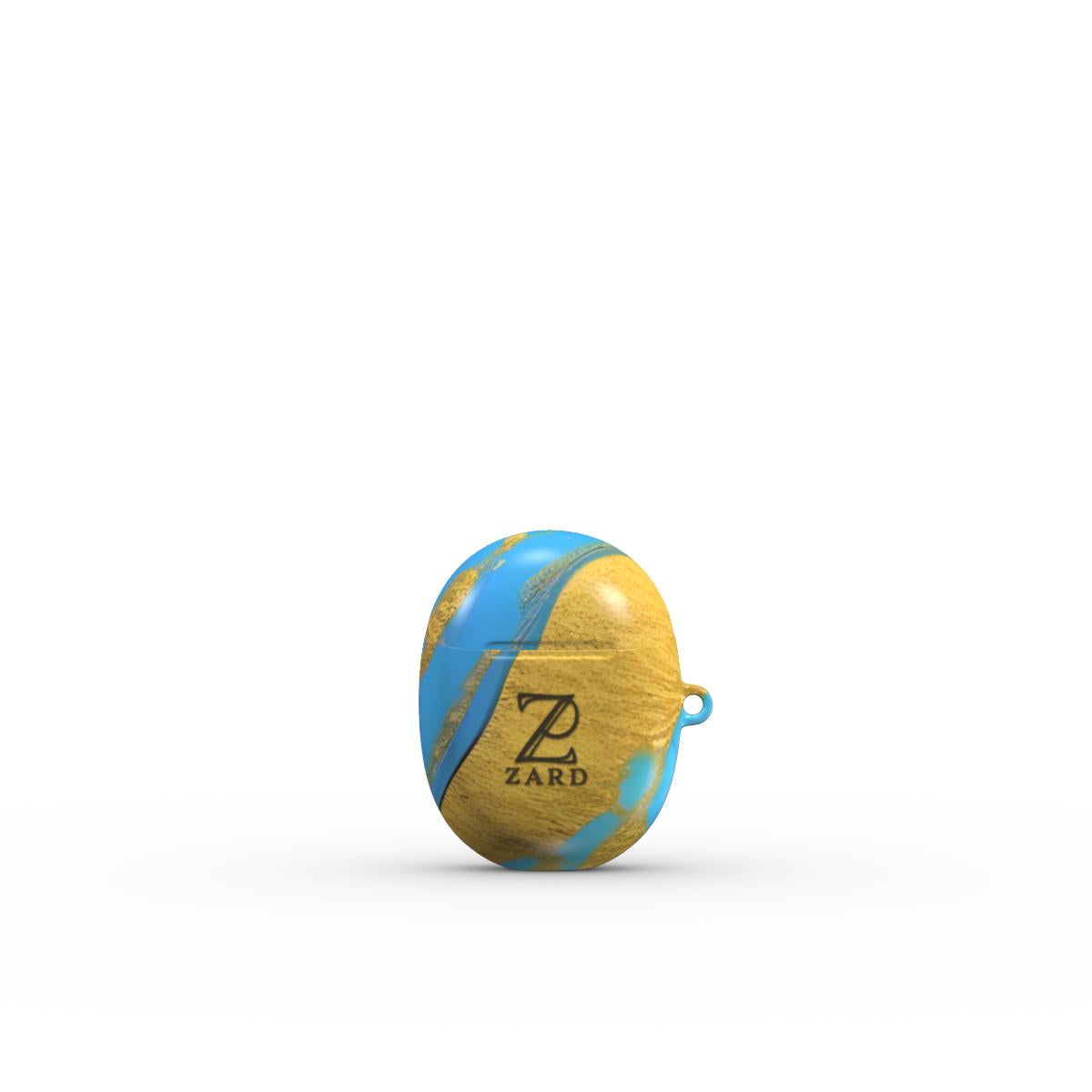 Google Pixel Buds Tough Case: Azure Golden Marble