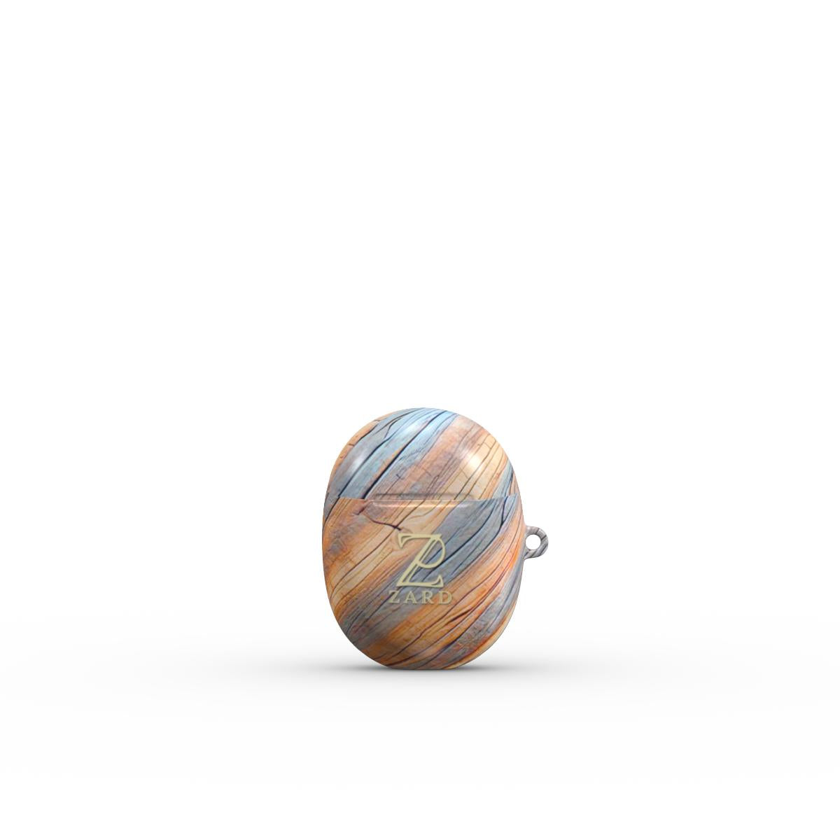 Google Pixel Buds Tough Case: Azure Flow Rustic Timber