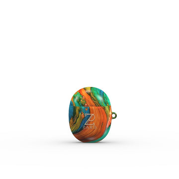 Google Pixel Buds Tough Case: Emerald Copper Wood