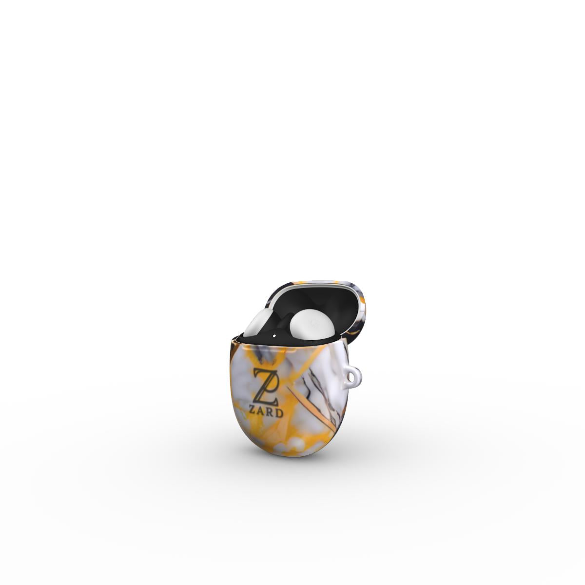 Google Pixel Buds Tough Case: Yellow Grayscale Struct Marble